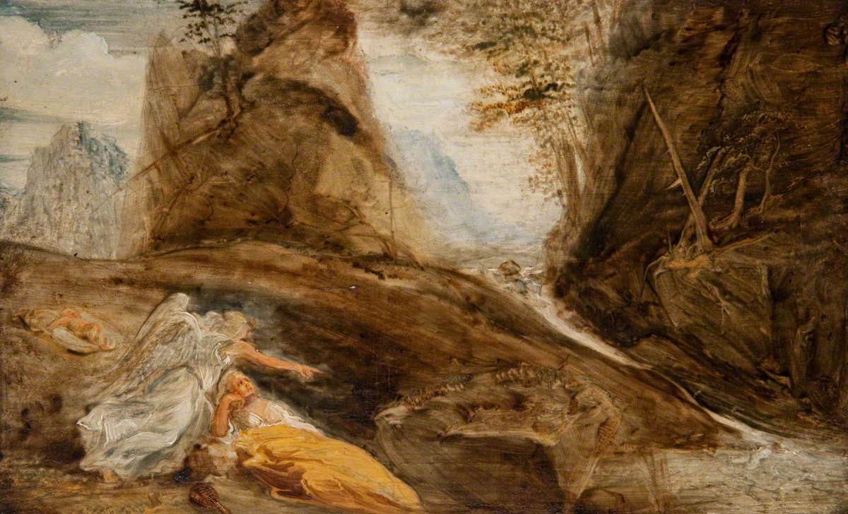 John Runciman’s painting of Hagar in the wilderness with the angel of the Lord appearing to her