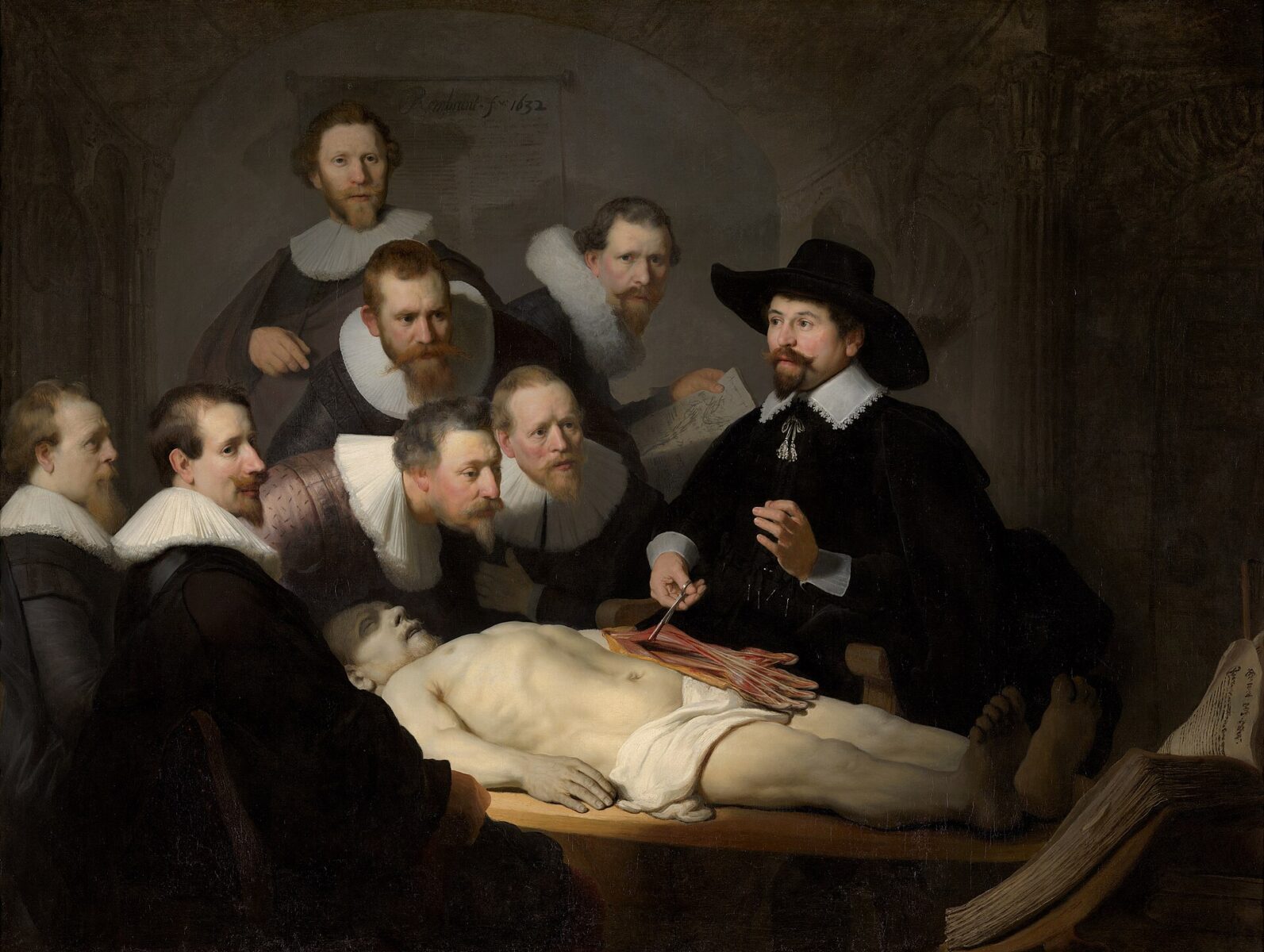 Rembrandt’s painting of Dr. Nicolaes Tulp lecturing on a corpse before a group of surgeons