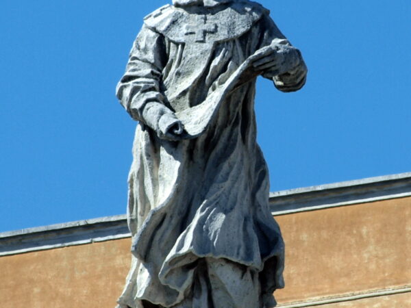 A statue of Saint Athanasius of Alexandria on the colonnade of St Peter’s Square