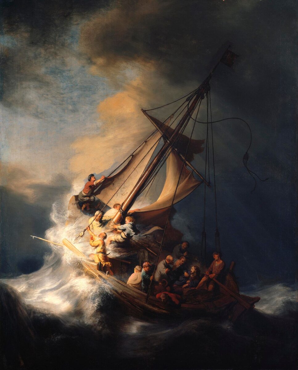 Rembrandt’s painting of Christ and the disciples in a storm on the Sea of Galilee