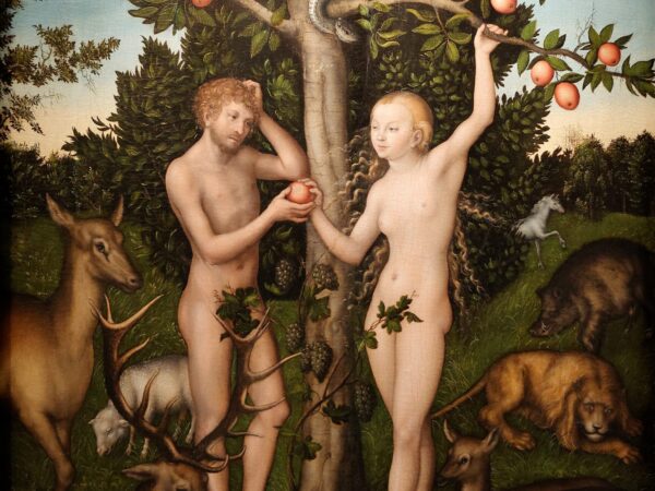 Lucas Cranach the Elder’s painting of Adam and Eve with the serpent in the garden