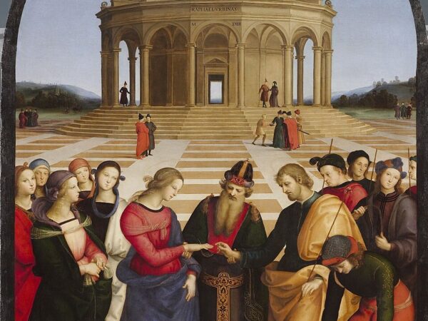 Raphael’s painting of the marriage of the Virgin Mary and Joseph before a priest