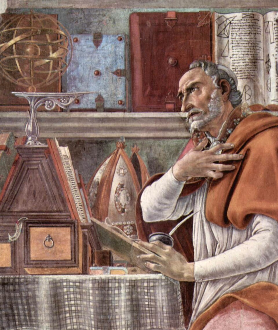 Sandro Botticelli’s painting of Saint Augustine at his desk, pen in hand