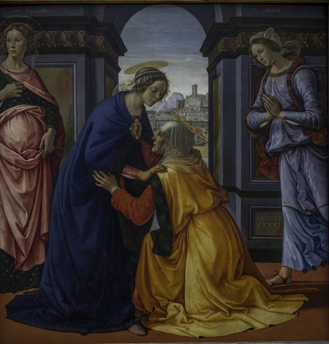 Domenico Ghirlandaio’s Visitation, Mary greeting her cousin Elizabeth
