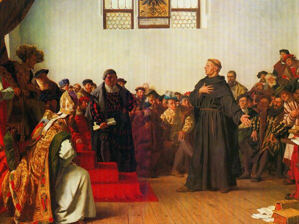 Anton von Werner’s painting of Martin Luther standing before the assembled Diet of Worms