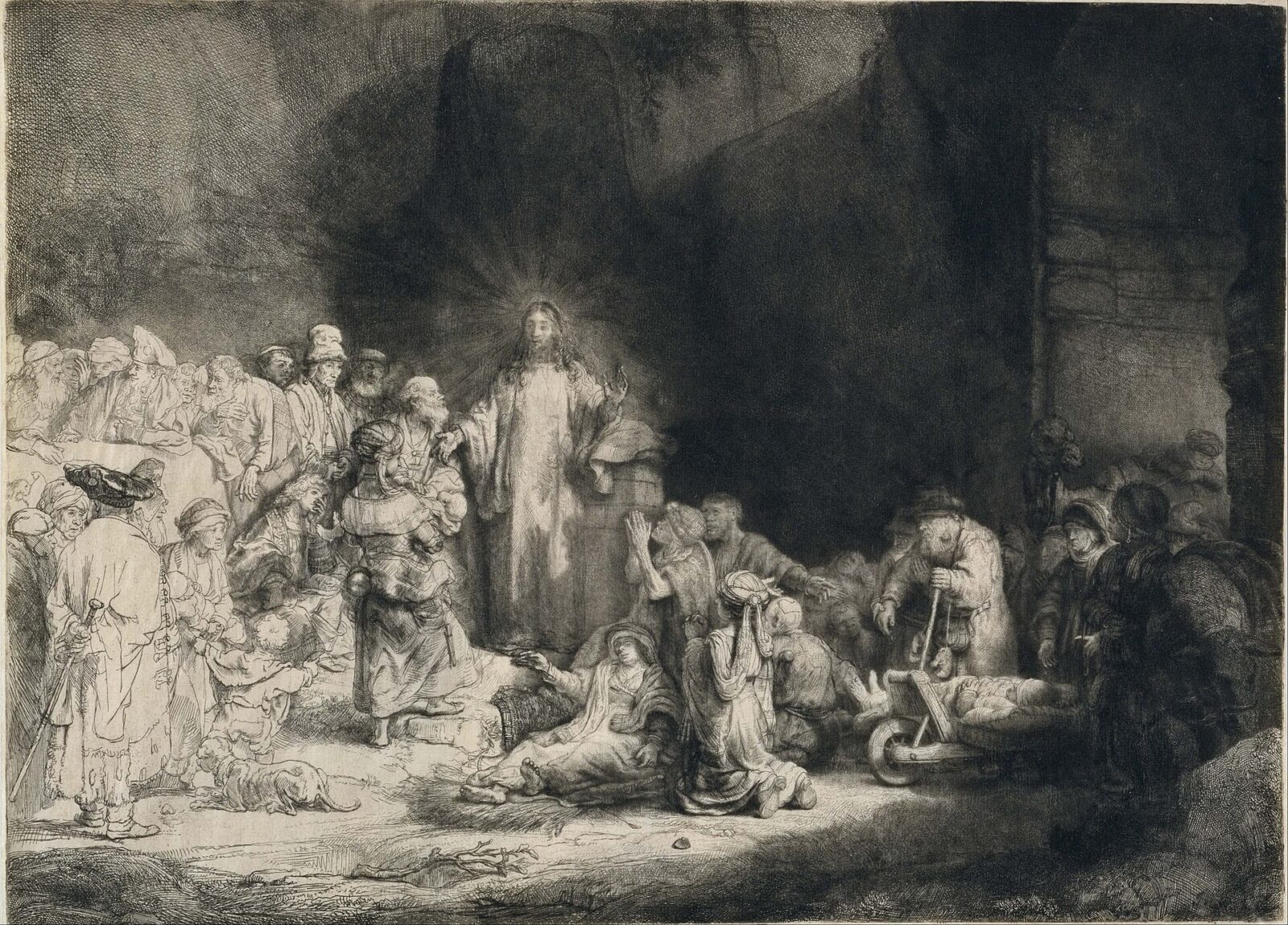 Rembrandt’s etching of Christ healing the sick and welcoming children, known as the Hundred Guilder Print