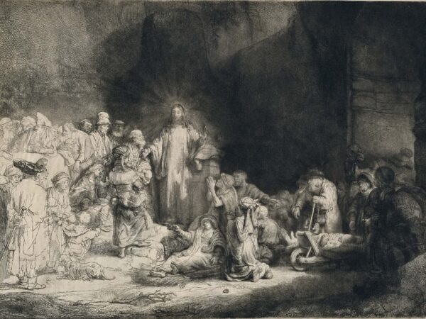 Rembrandt’s etching of Christ healing the sick and welcoming children, known as the Hundred Guilder Print