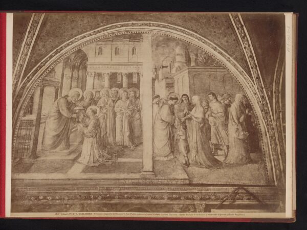 The apostle Peter ordains Stephen as a deacon, and beside it Stephen gives alms to the poor.