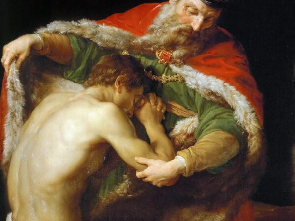 Pompeo Batoni’s painting of a father embracing his returning prodigal son