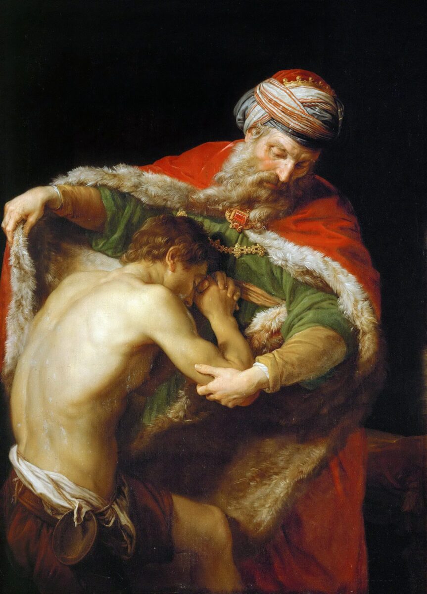 Pompeo Batoni’s painting of a father embracing his returning prodigal son