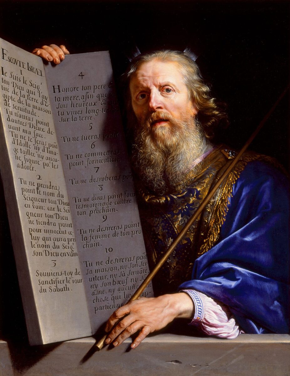 Philippe de Champaigne’s painting of Moses holding up the tablets of the Law