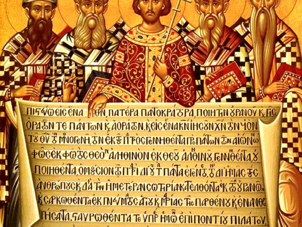 Orthodox icon of the bishops at the First Council of Nicaea
