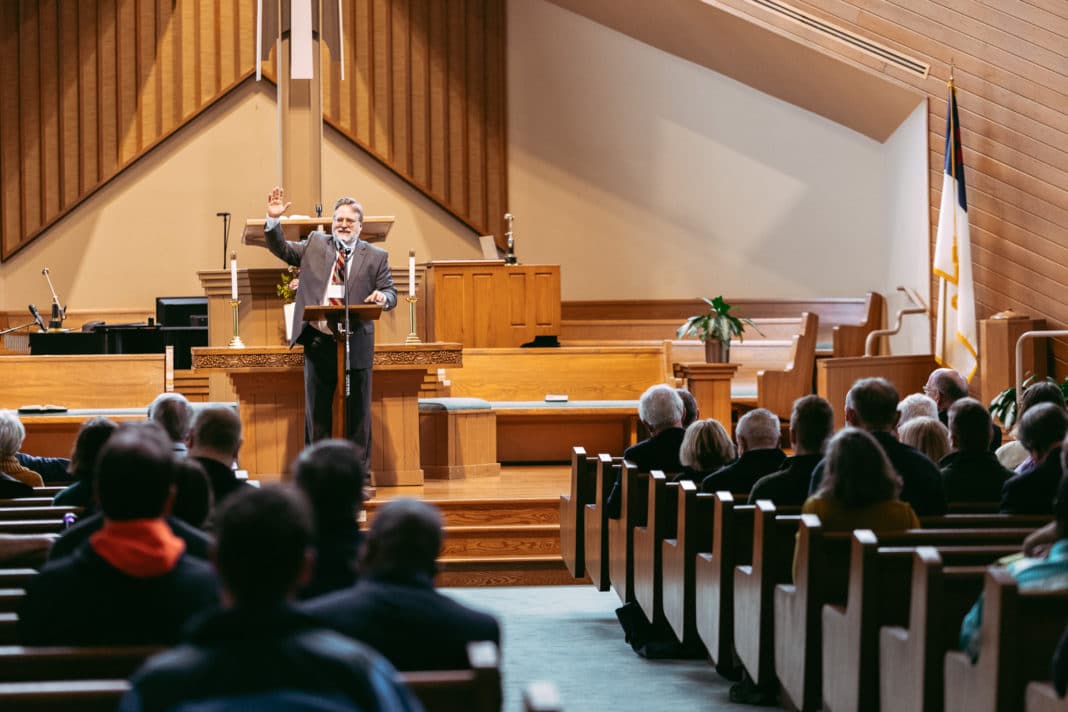 Dr. Richard Burnett addresses the 2020 Theology Matters Conference.