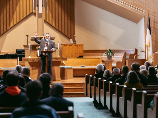 Dr. Richard Burnett addresses the 2020 Theology Matters Conference.