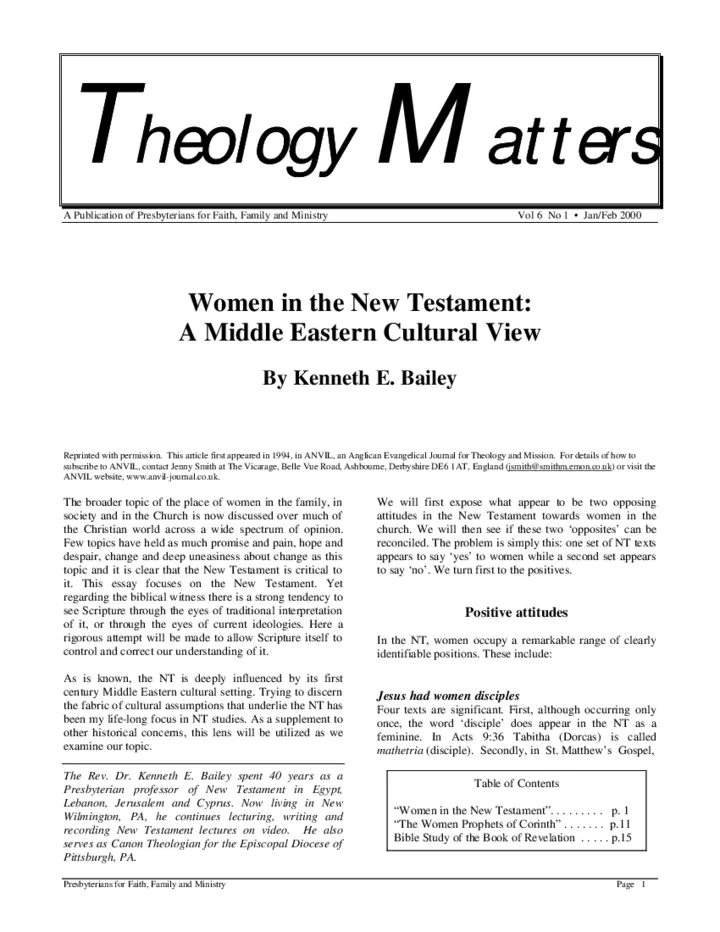 The first page of Issue 1, 2000